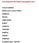  Les Financiers 
de l'OAS 
----  
MEDEU   
puis Colonel GOREL

