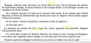 L'interrogatoire de MAGADE
