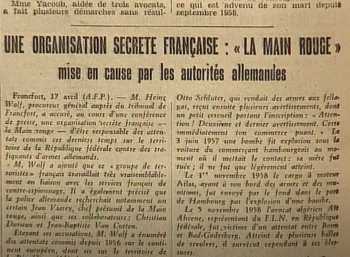  La "MAIN ROUGE" mise en cause
par les Allemands
