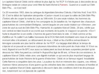  Capitaine Marcel CLEDIC 
----  
20 Novembre 1953 : DIEN-BIEN-PHU
avec le 1er RCP
