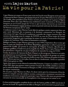  Ma vie pour la Patrie 
----  
Lajos MARTON
