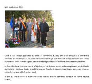  MAS-THIBERT 
Hommage au Bachaga BOUALAM
Inauguration le 25 Septembre 2010