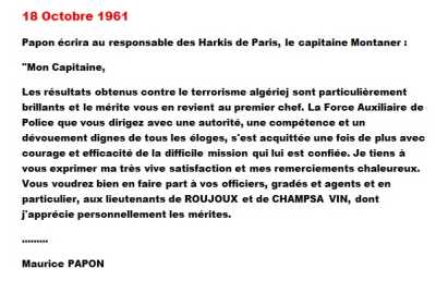  PAPON au Capitaine MONTANER 
