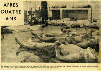  ALGER le 26 Mars 1962 
---- 
Les cadavres du massacre 
de la rue d'Isly
