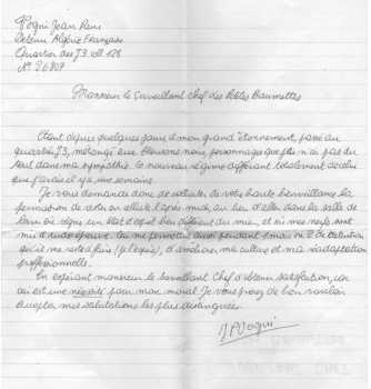 Lettre au Surveillant Chef