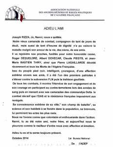  Adieu l'Ami ...