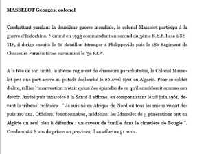  Lt Colonel Georges MASSELOT 
---- 
Biographie