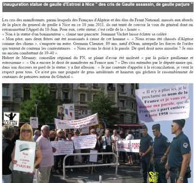  NICE - 2011
Manifestation contre ESTROSI 
et la statue gaulliste 