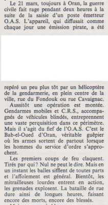  21 Mars 1962 - ORAN 
Combats de rues
