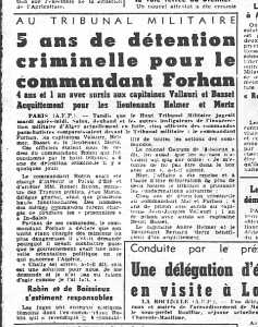  Commandant FORHAN
Capitaine VALLAURI
Capitaine Henri BASSET
Lieutenant HELMER
Lieutenant MERTZ 