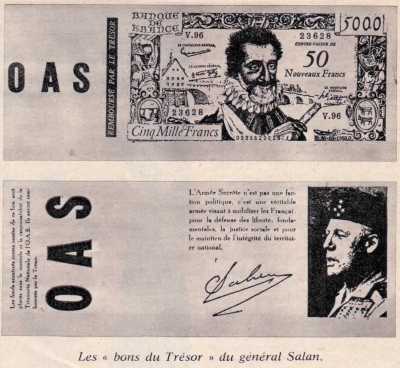  OAS BILLETS de BANQUE

