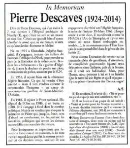  Pierre DESCAVES  
IN MEMORIAM