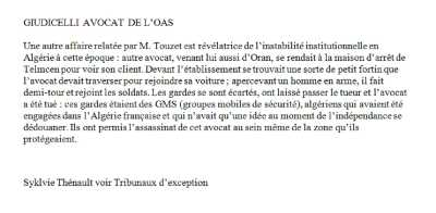  Maitre Pierre GIUDICELLI 
---- 
Son assassinat
