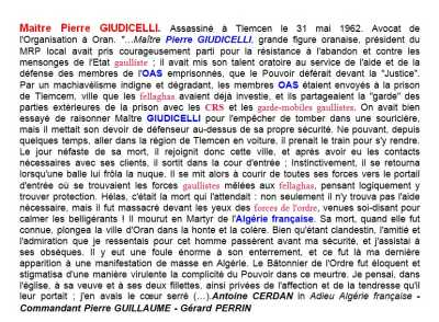  Maitre Pierre GIUDICELLI 
---- 
Son assassinat

