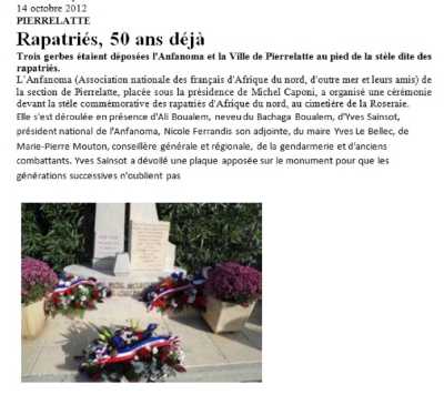  PIERRELATTE - 14 OCTOBRE 2012
