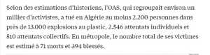  13.000 Plasticages
et 3.000 attentats individueks

