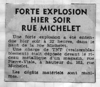  ALGER : Plasticage d'un magasin rue
Pierre VIALA, Janvier 1961
