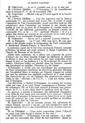 163 - Assassinat de CAUWENBERGHE - 1er juin 1962 - plasticage PC de SAINT DENIS - ETIENNE - CHAVET - BERNADA - SPREUX