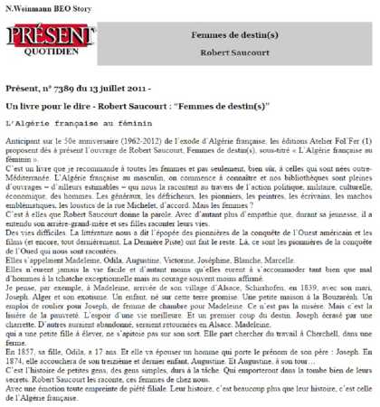  Femmes de Destin(s) 
  Robert SAUCOURT 