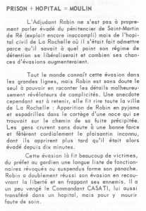 L'Evasion de l'hopital civil de LA ROCHELLE