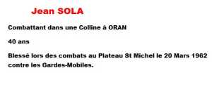  Jean SOLA 

 ORAN

