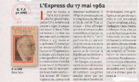  SALAN en Couverture de l'EXPRESS
