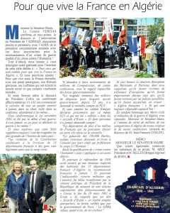 FREJUS - 16 Mai 2015
La lettre de VERITAS