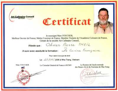   Olivier Pierre THEIL  
---- 
Meilleur Cuisinier de France
en 2006
