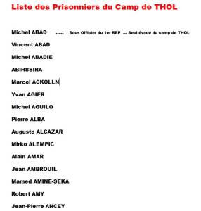Photo-titre pour cet album: Liste partielle des D&eacute;tenus du Camp de Thol
