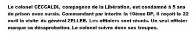  5 Juillet 1961
----
Colonel CECCALDI : 5 ans
