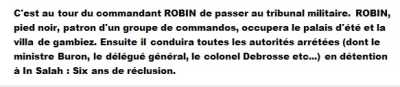  21 Juin 1961 
----
Commandant ROBIN : 6 ans
