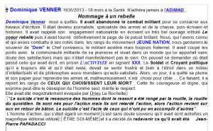  Dominique VENNER 
Biographie