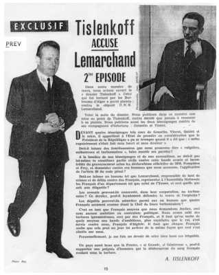  TISLENKOFF accuse LEMARCHAND
