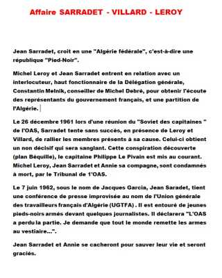 Affaire 
SARRADET - LEROY - VILLARD
