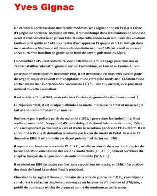   Yves GIGNAC  
---- 
Biographie
