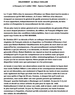 Photo-titre pour cet album: L'Enl&egrave;vement de Gilbert GUILLEM