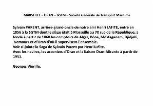 LA SGTM - SOCIETE GENERALE DE TRANSPORT MARITIME - MARSEIILE ORAN