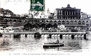 Alger - Vue du Port - Place du Gouvernement et Palais Consulaire -1909