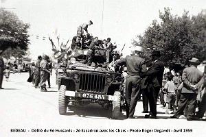 Bedeau - 9e Hussards - Defile avec les Chars - 1959