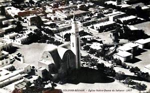 Colomb-Bechar - Vue aerienne - Eglise N.D.du Sahara - 1957