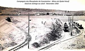 Djebel-Kouif - Mines - Sechage des Phosphates - 1918