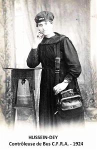 Hussein-Dey - Controleuse de Bus CFRA - 1924