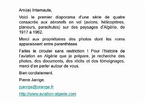 001 ALGERIE AERONEFS SUR L ALGERIE