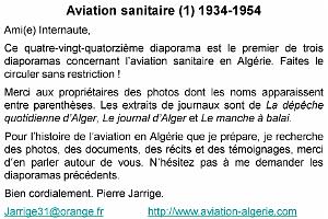 094 AVIATION SANITAIRE EN ALGERIE DE 1934 A 1954
