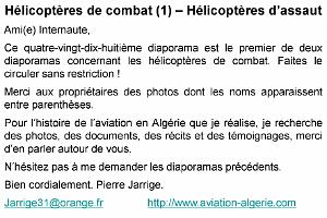 098 HELICOPTERES DE COMBAT EN ALGERIE